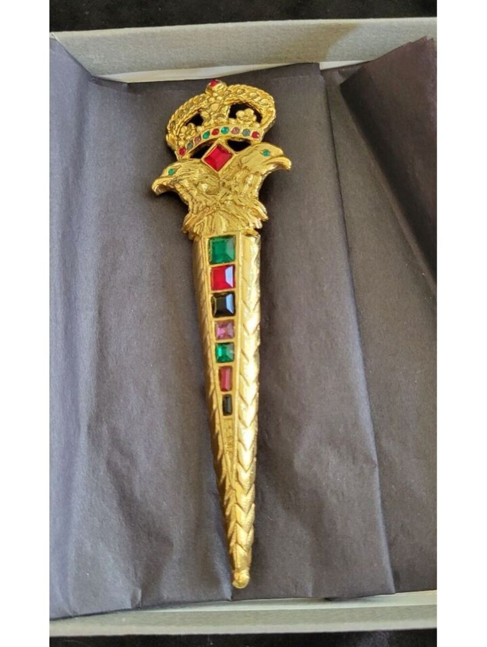 Rare Vintage Butler & Wilson Heraldic Dagger Brooch